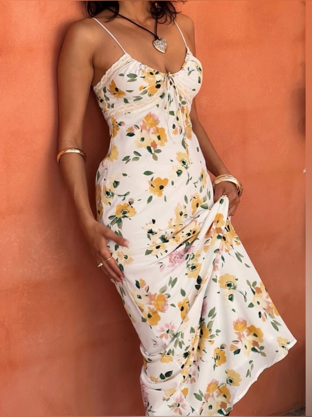 Princess‎ Polly Emily Floral Maxi Slip Dress with Zipper Feminine Sundress